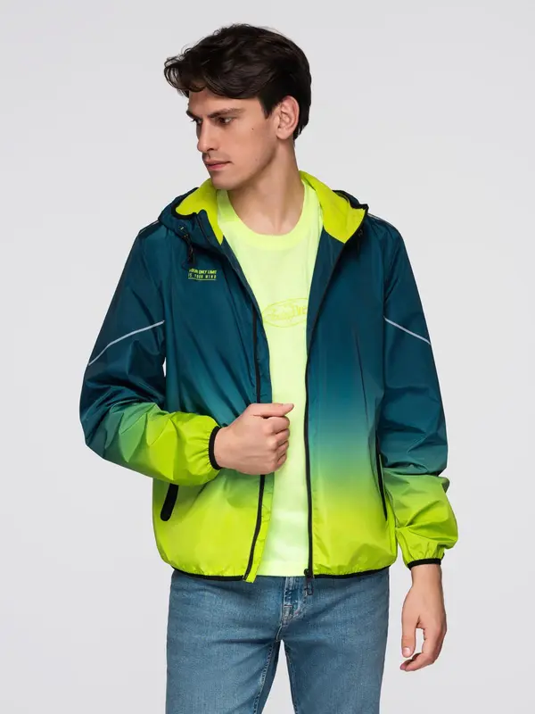Ombre Men's ombre sports jacket with reflectors and fleece lining