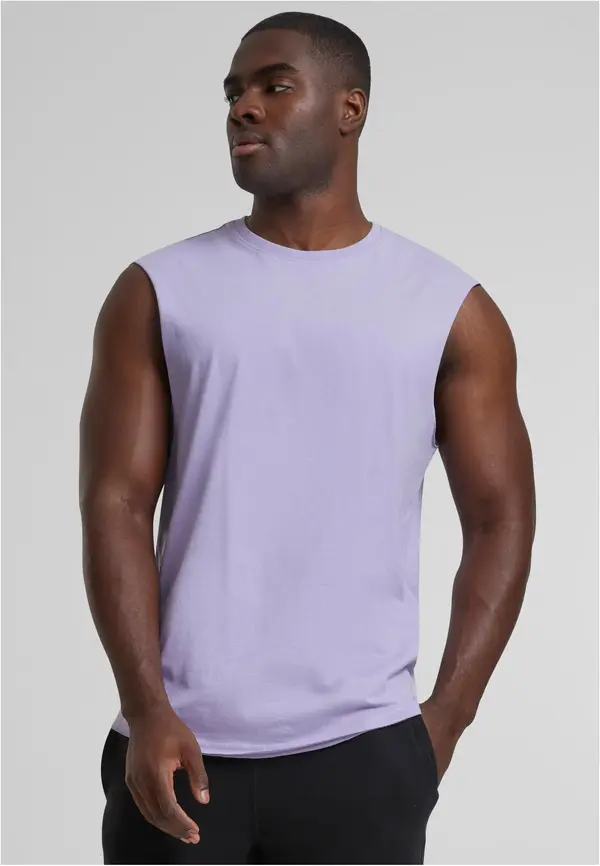 Urban Classics Men's Open Edge Sleeveless Tee Tank Top - lilac