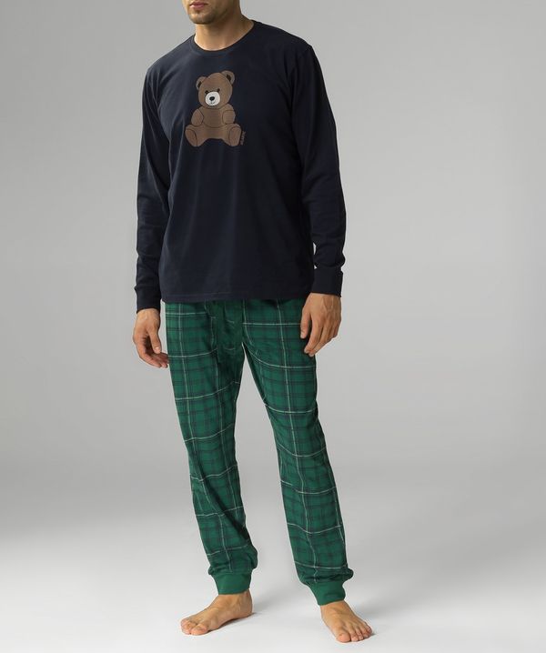 Atlantic Men's pajamas Atlantic Bear - dark blue/dark green