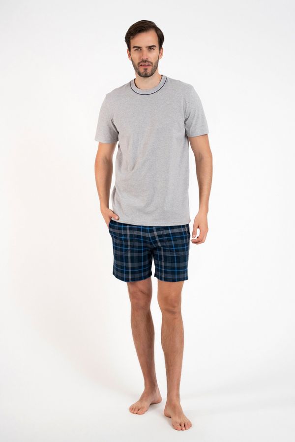 Italian Fashion Men's pyjamas Ruben, short sleeves, shorts - melange/print