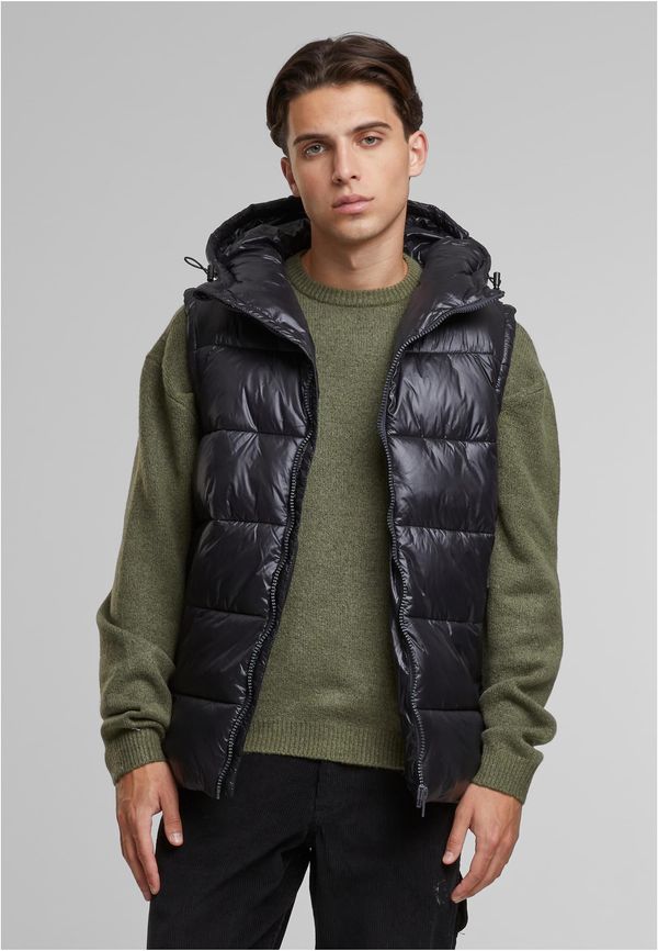 Urban Classics Men's quilted vest with hood Recycled black