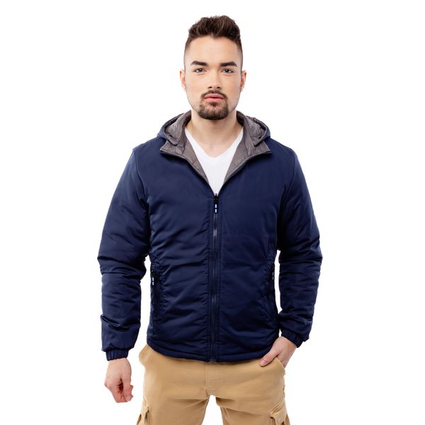 Glano Men's reversible jacket GLANO - dark blue