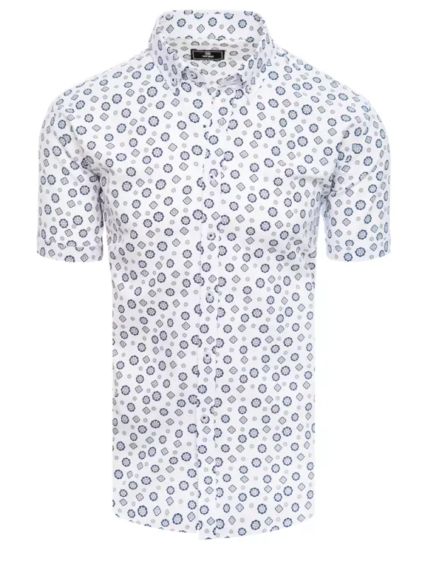 DStreet Men's Short Sleeve Shirt Dstreet White