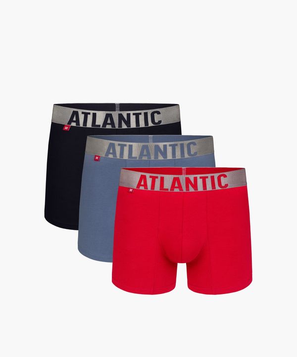 Atlantic Men's Sport Boxers ATLANTIC 3Pack - Black/Blue/Red