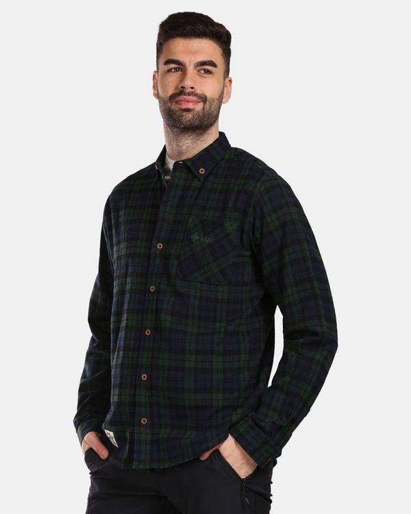 Kilpi Men's sports flannel shirt Kilpi FLANNY-M Dark green