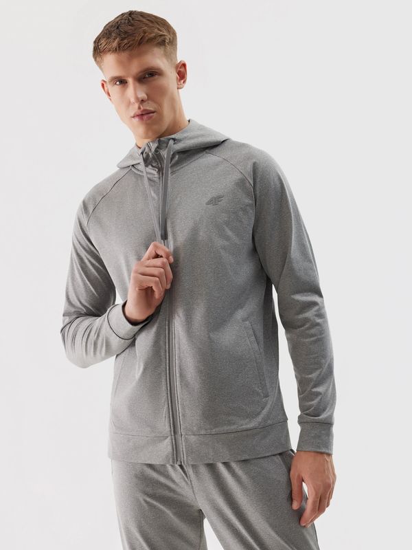 4F Men's Sports Zipped Hooded Sweatshirt 4F - Grey