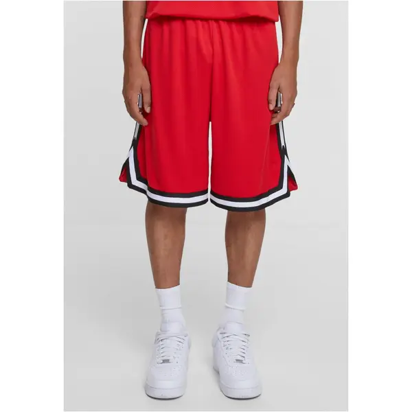 Urban Classics Men's Stripes Mesh Shorts - Red