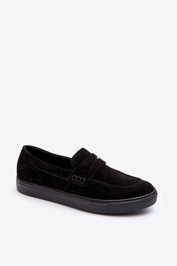 Zazoo Men's Suede Loafer Shoes Zazoo 1574 Black