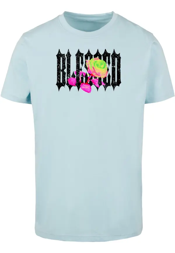 Mister Tee Men's T-shirt Blessed Rose blue