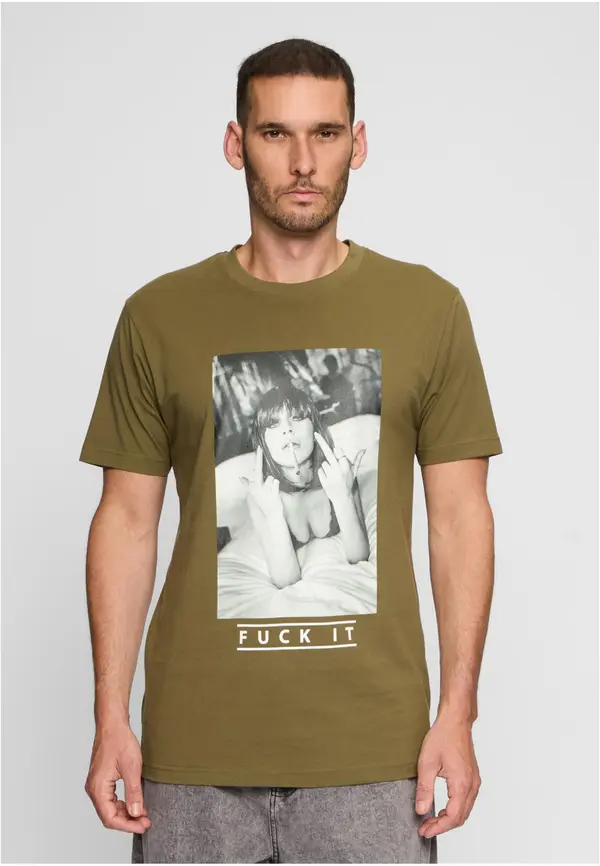Mister Tee Men's T-shirt Fuck It 2.0 olive