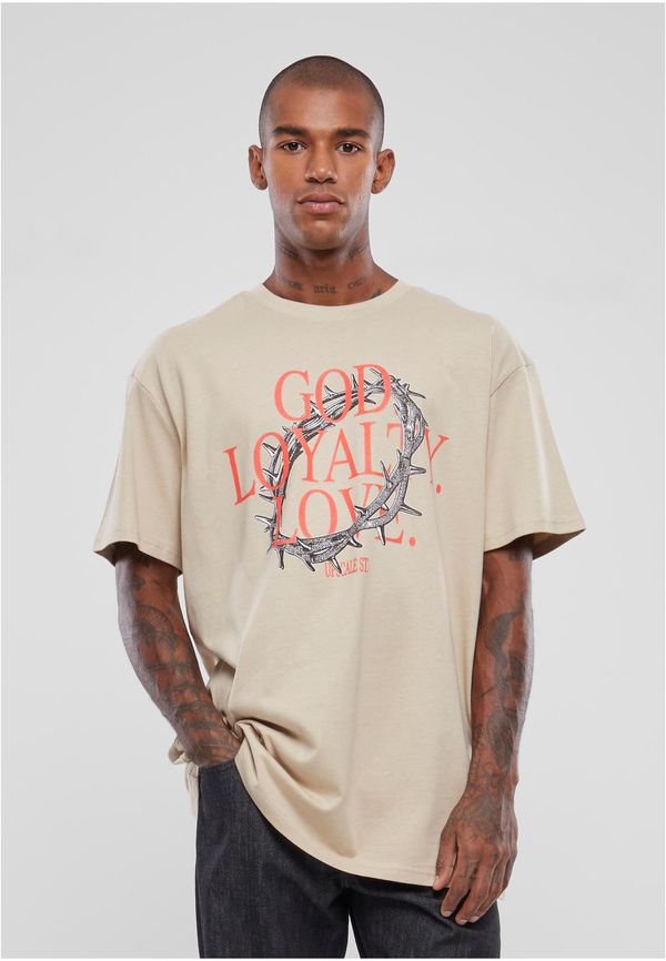 Mister Tee Men's T-Shirt God Loyalty Love Oversize Cream