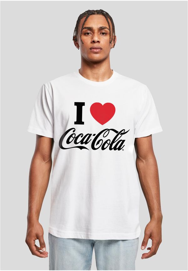 Merchcode Men's T-shirt I Love Coca Cola white