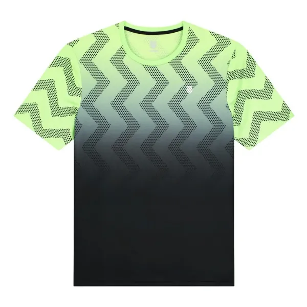 K Swiss Men's T-Shirt K-Swiss Hypercourt Print Crew Green/Blue L