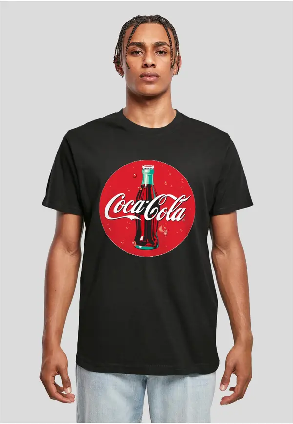 Merchcode Men's T-shirt Logo Coca Cola Bottle black