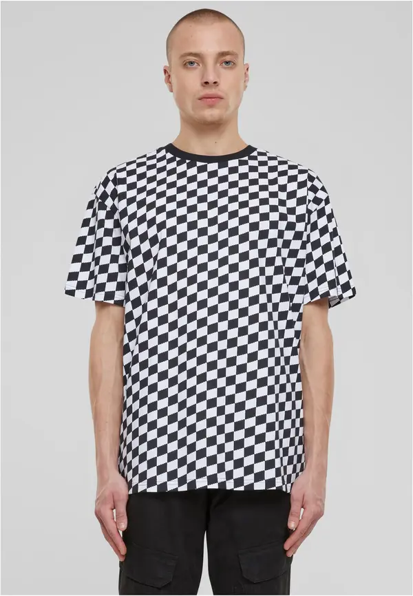 Urban Classics Men's T-shirt Oversized Check black/white
