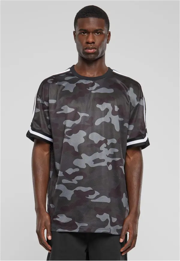 Urban Classics Men's T-shirt Oversized Mesh AOP - dark camouflage