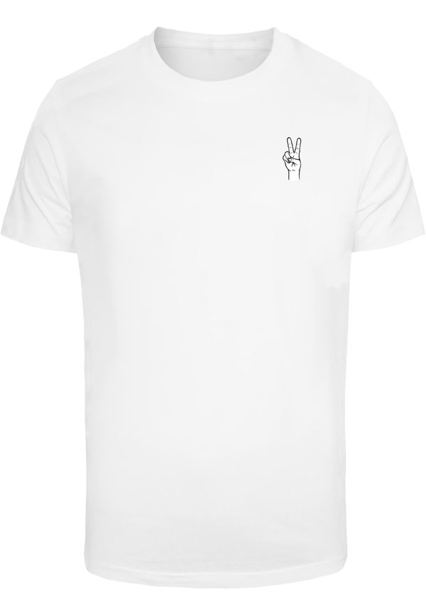 MT Men Men's T-shirt Peace Hand - white