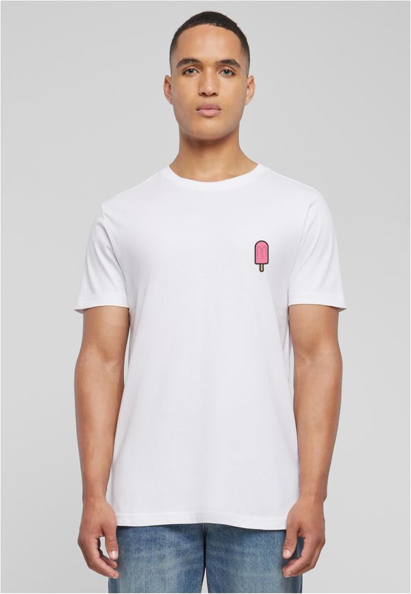 Mister Tee Men's T-shirt Pink Ice Cream EMB white