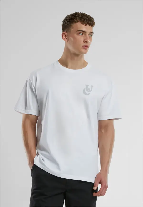Urban Classics Men's T-shirt UC Weavy Logo Heavy Oversized white