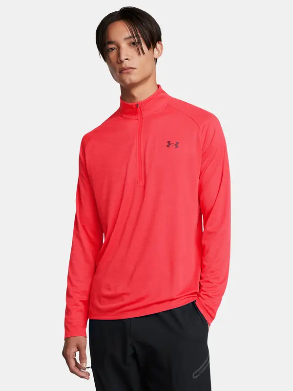 Under Armour Men's T-shirt Under Armour UA Tech Textured 1/2 Zip-RED - Men's