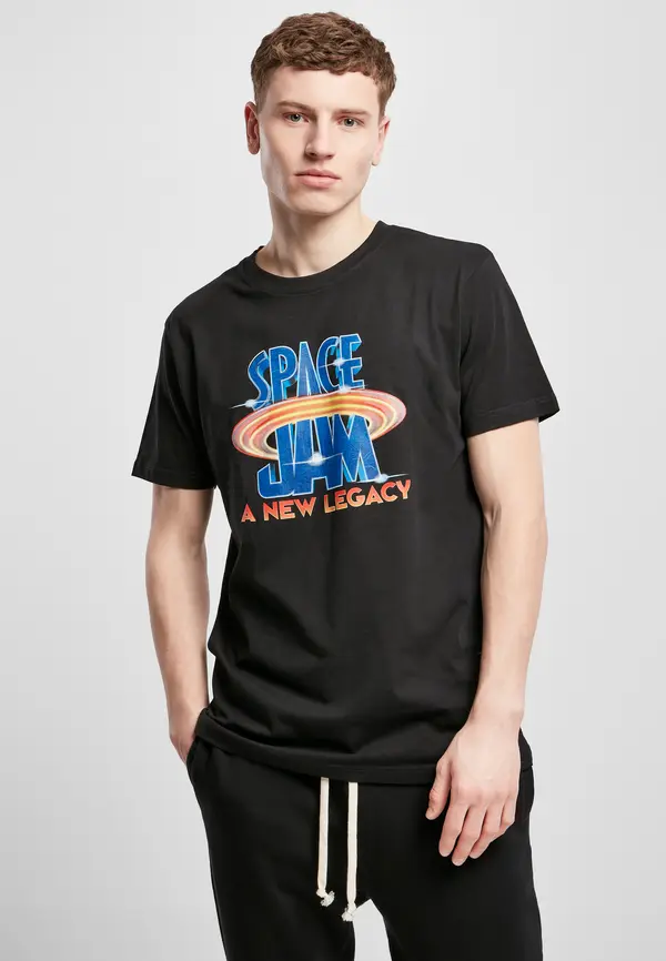 Mister Tee Men's T-shirt with Space Jam logo black