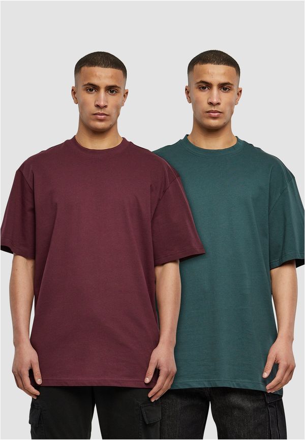 Urban Classics Men's Tall Tee 2-Pack Burgundy and Bottle Green T-Shirts