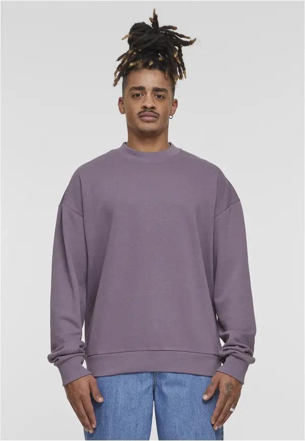 Urban Classics Men's Terry Crew Hoodie Purple