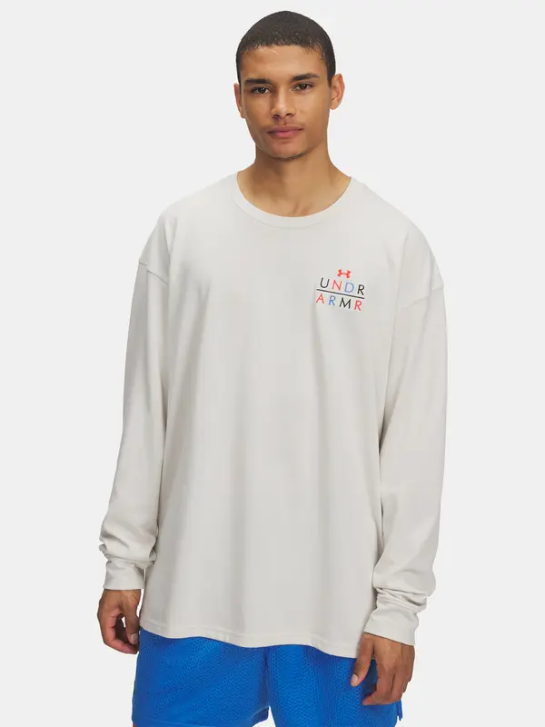 Under Armour Men's Under Armour UA HWT MODERN SPORT OS LS-WHT T-Shirt - Men's