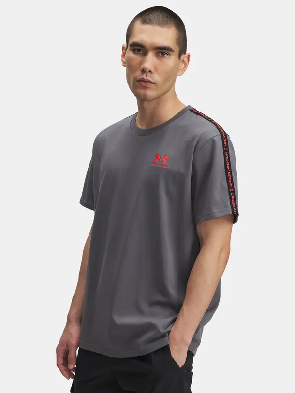 Under Armour Men's Under Armour UA Icon HWT Tee Taping-GRY T-Shirt - Mens