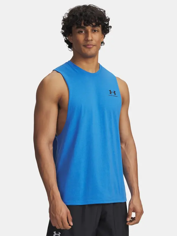 Under Armour Men's Under Armour UA LEFT CHEST CUT OFF TANK-BLU - Men's Tank Top