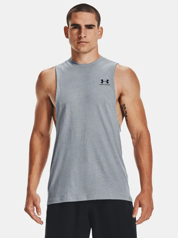 Under Armour Men's Under Armour UA LEFT CHEST CUT OFF TANK-GRY - Men's Tank Top