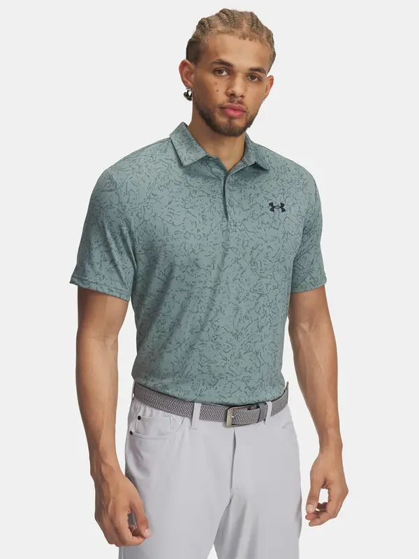 Under Armour Men's Under Armour UA Playoff 3.0 Printed Polo-GRN T-Shirt - Men's