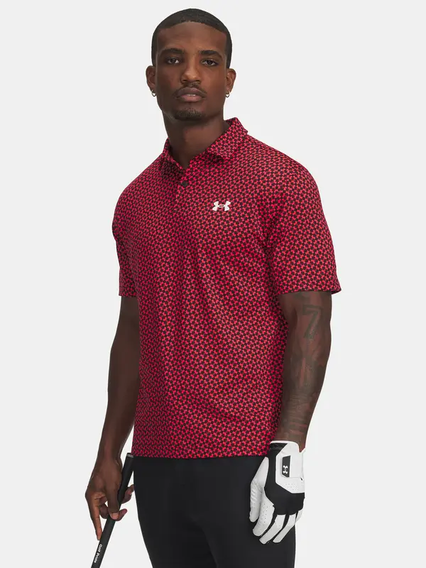 Under Armour Men's Under Armour UA T2G Printed Polo-RED T-Shirt - Men's