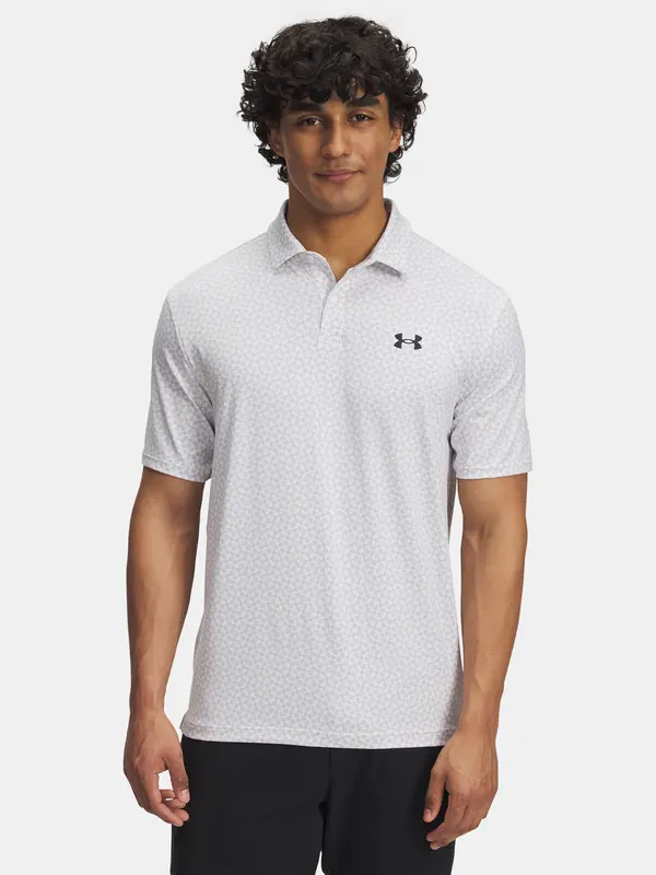Under Armour Men's Under Armour UA T2G Printed Polo-WHT T-Shirt - Men's