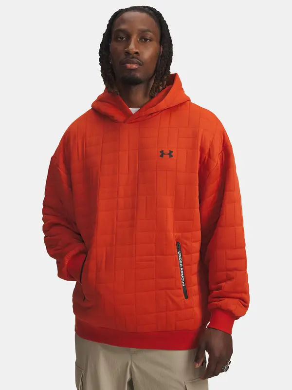 Under Armour Men's Under Armour UA Unstoppable Flc Txtr Hdy-ORG Sweatshirt - Mens