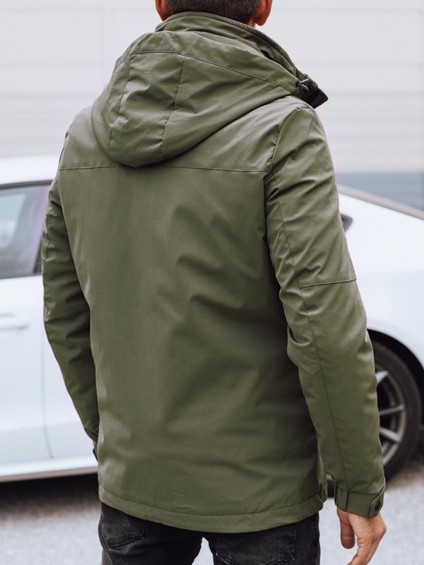 DStreet Men's winter jacket with hood green Dstreet