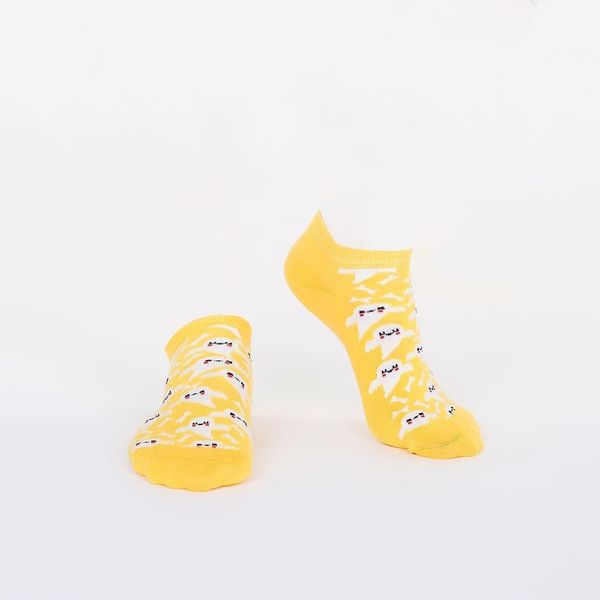 FASARDI Men's yellow short socks with fairytale lights