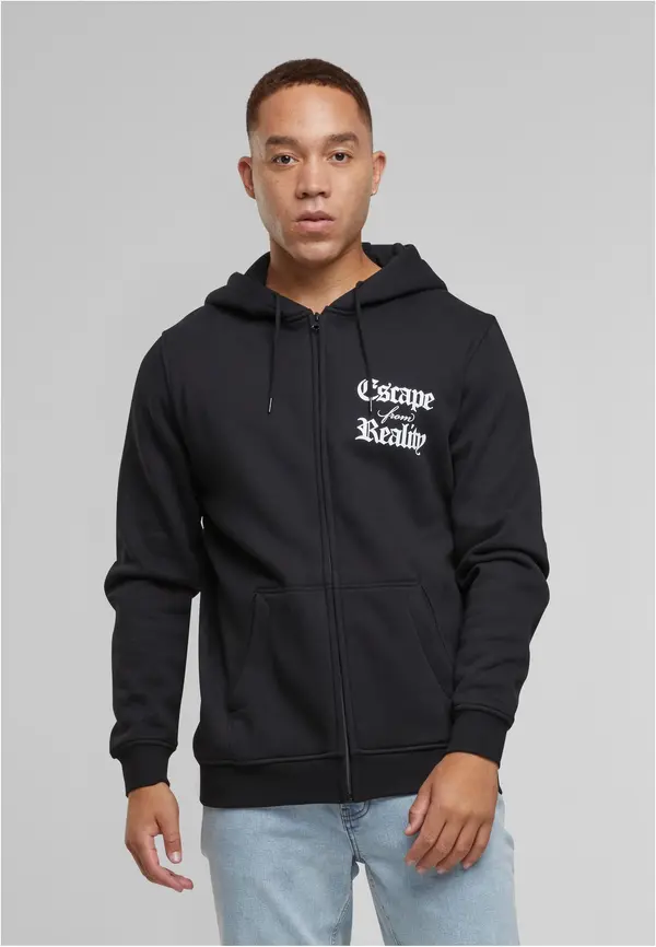 Mister Tee Men's zip-up hoodie Escape From Reality black