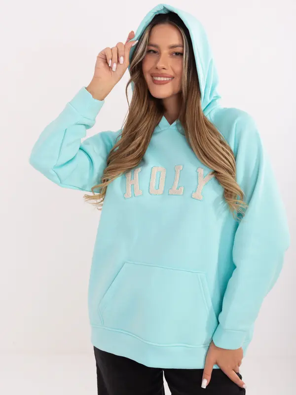 RUE PARIS Mietowa prevelik pulover s kapuco