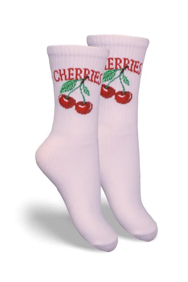 Milena Milena Children's Youth Socks CHERRIES Powder Pink