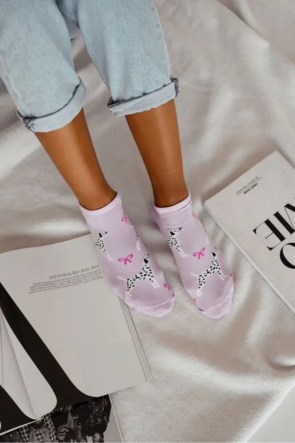 Milena Milena Ladies Ankle Socks Dalmatian Purple