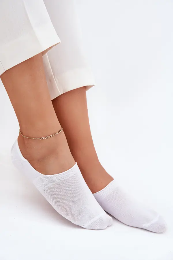 Milena Milena Ladies Cotton Smooth Microstop Socks White