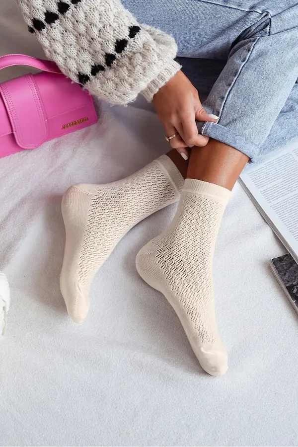 Milena Milena Ladies Lace Socks Ecru