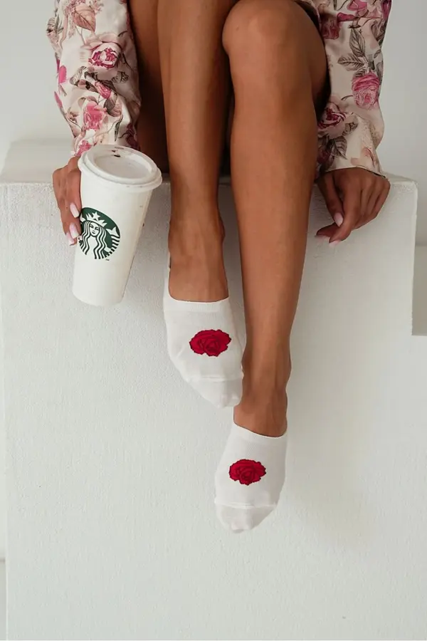 Milena Milena Women's Cotton Micro Socks Pink Ecru