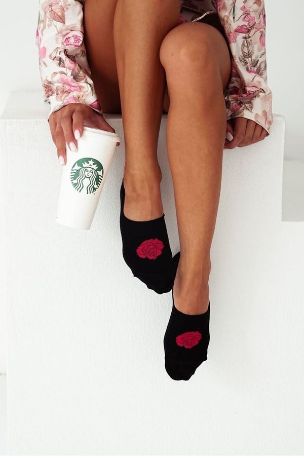 Milena Milena Womens Cotton Microstop Socks Pink Black