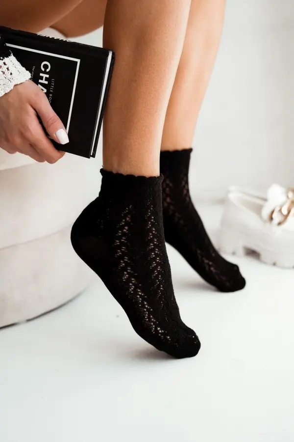 Milena Milena Women's Openwork Black Socks