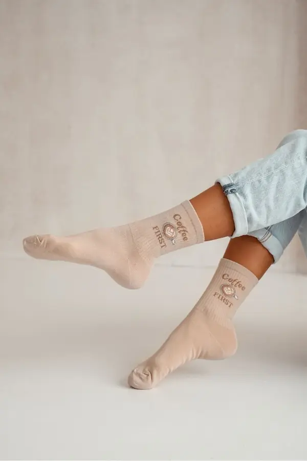 Milena Milena Women's Socks Coffee FIRST Beige