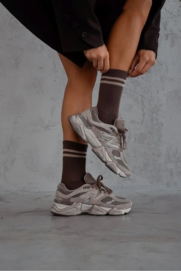 Milena Milena Women's Socks Two Thin Stripes Brown