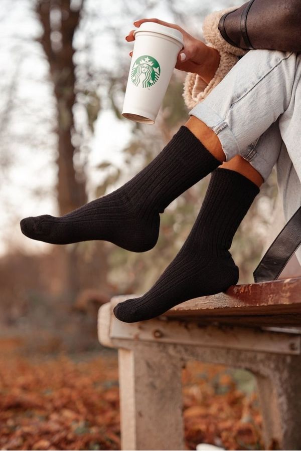 Milena Milena Women's Wool Socks Black