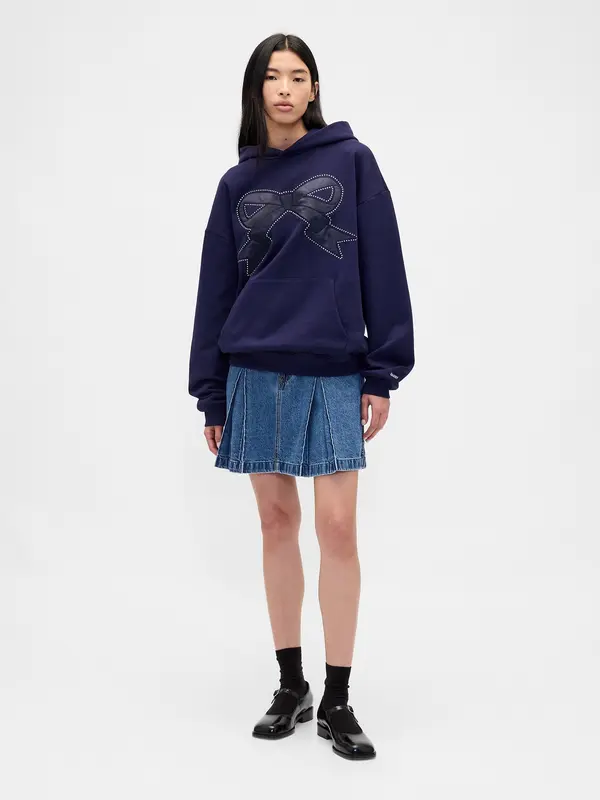 GAP Mini krilo iz jeansa z naborki Gap × Sandy Liang